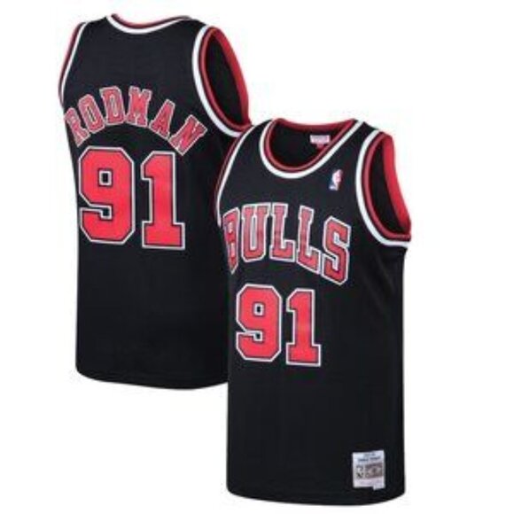 Mens Dennis Rodman Black Stitched Jersey